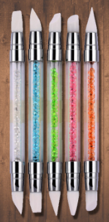 Professional Dual-ended Nail Dotting Pen Rhinestone Acrylic Handle Nail Art Brush Tool With Two Crayon Heads