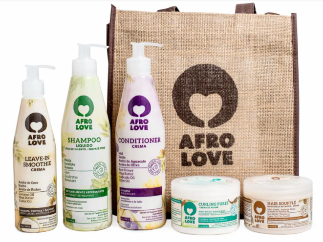 Afro Love Libre de Sal, Prabenos , Siliconas y Aceites Minerales Kit de 5 Productos