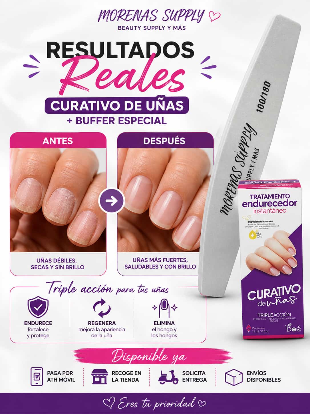 Curativo De Uñas BOE Triple Action Nail Treatment 18ml