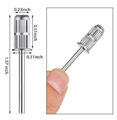 Mandrel profesional de 3/32 pulgadas pedicura lima de uñas limpieza de cutículas