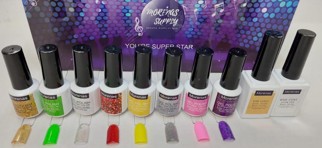 Coleccion YOUR A SUPER STAR 8 COLORES Y TOP Y BASE COAT EN GEL